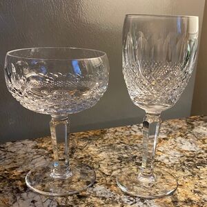 Set of Waterford Crystal Colleen white wine and champagne/sherbet stemware